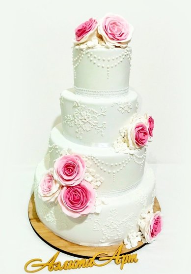 Торт на свадьбу Торт с цветами (А125313) - Компания Аэлита Арт