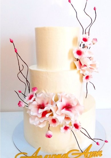 Торт на свадьбу Торт с цветами (А125315) - Компания Аэлита Арт