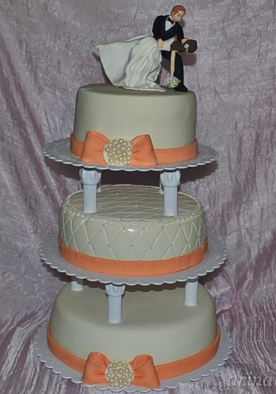 Свадебный торт Трехъярусный с фигурками (М97296) - Компания Мастерская Арины Константиновой...