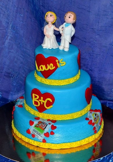 Свадебный торт в стиле Love is... (М97298) - Компания Мастерская Арины Константиновой