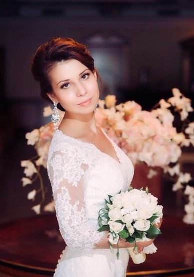 Свадебная прическа низкая (E17769) - Стилист-визажист ElenaRoz