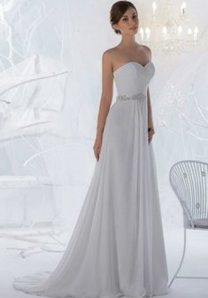 Свадебное платье M46475. В греческом стиле, длинное со шлейфом.