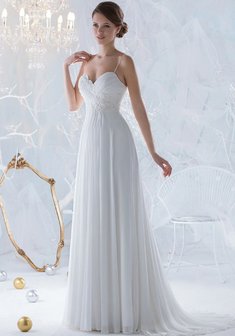 Свадебное платье M46476. В греческом стиле, длинное со шлейфом.