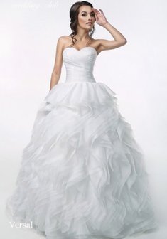 Свадебное платье V46524. С пышной юбкой, длинное без шлейфа.